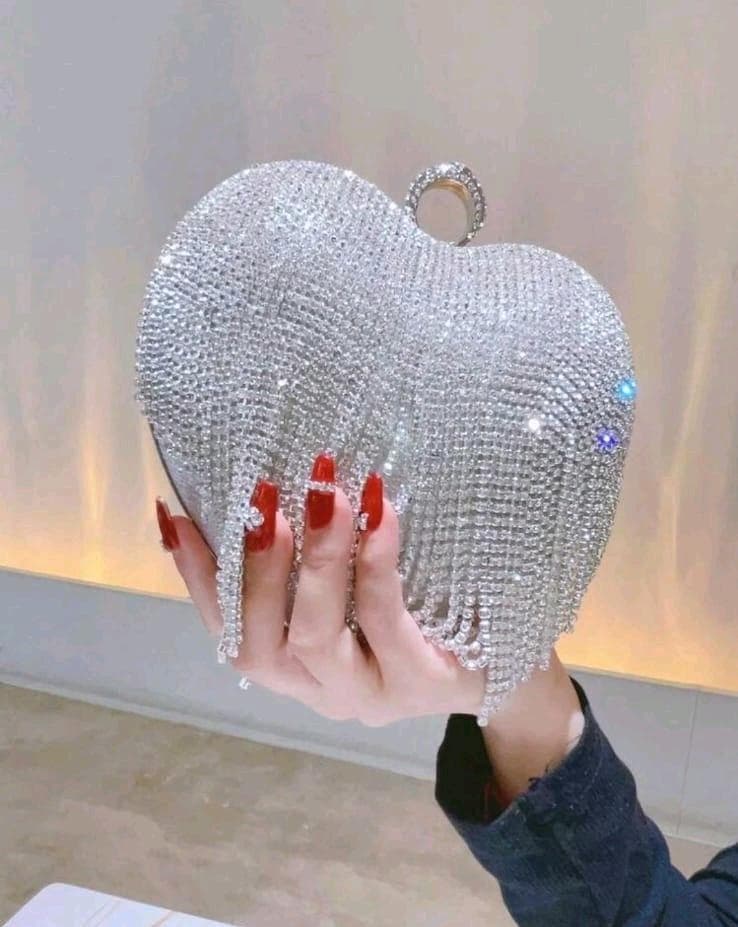 sac en coeur argenté